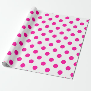 Papier Cadeau Fond blanc pois roses