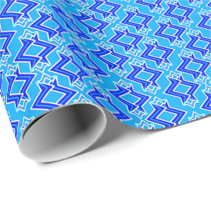 Papier Cadeau Fond d'écran Art déco Motif, bleu cérulean