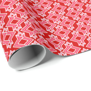 Papier Cadeau Fond d'écran Art déco Motif, rouge foncé et rose