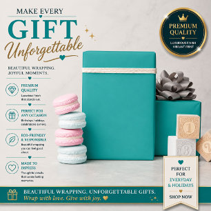 Papier Cadeau Fond uni sarcelle – Texture de rentrée scolaire