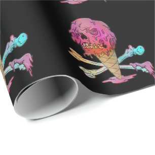 Papier Cadeau Fondre Crème de glace Déchirer le crâne