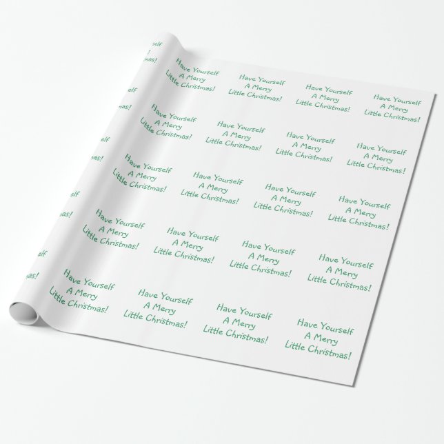 Papier Cadeau Font verte de vacances Joyeux voeux de Noël (Déroulé)