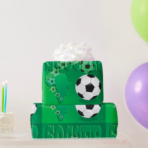 Papier Cadeau Football Afrique Vert Gras Football