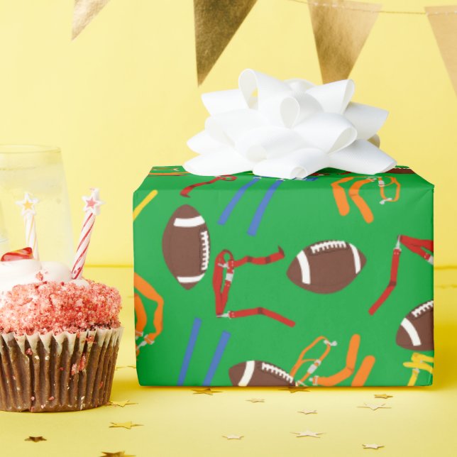 Papier Cadeau Football de drapeau (Fête d'anniversaire)