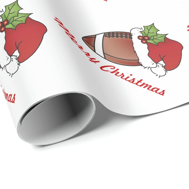 Papier Cadeau Football de Noël (Coin rond)