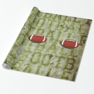 Papier Cadeau Football Grunge Vert Funky