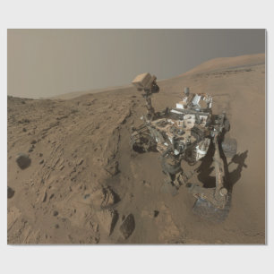Papier Cadeau Forage sur Mars Curiosité Paysage Martien Rouge