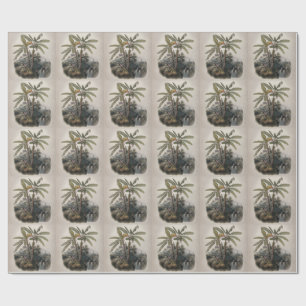 Papier Cadeau Forêt de bananiers tropicaux antiques   Bota vinta