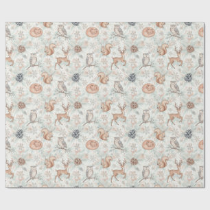 Papier Cadeau Forêt de bois sans transparence Animaux Motif