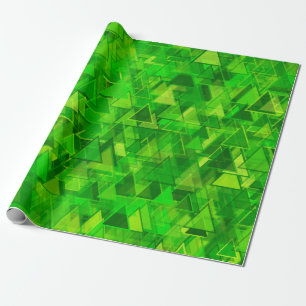 Papier Cadeau "Forêt" de motif vert de formes de triangle