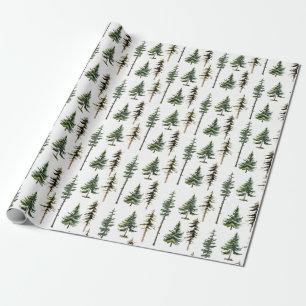 Papier Cadeau Forêt d'épinette de sapin des bois