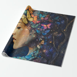 Papier Cadeau Forêt enchantée de la déesse papillon (5)