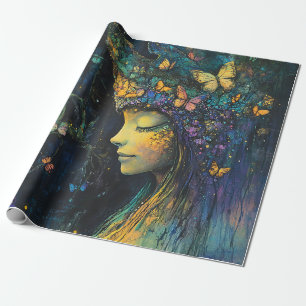 Papier Cadeau Forêt enchantée de la déesse papillon (6)