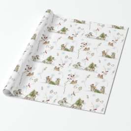 Papier Cadeau Forêt forestière hiver | Noël