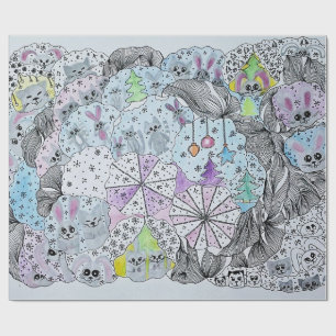 Papier Cadeau "Forêt hivernale fantaisiste" Cadeau artistique de