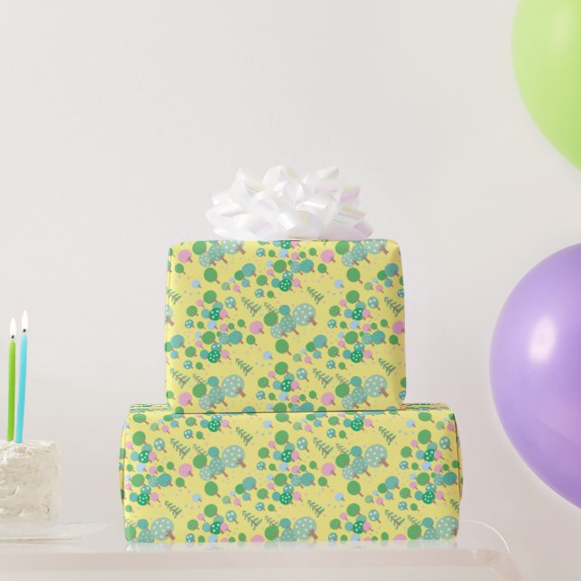 Papier Cadeau Forêt moderne Whimsical (Cadeaux de fête)