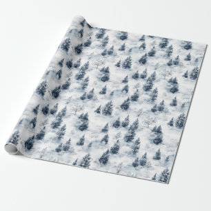 Papier Cadeau Forêt neigeuse Wonderland Papier à enveloppement c
