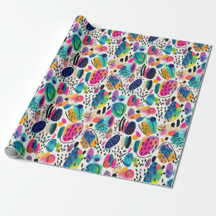 Papier Cadeau Formes Abstraites jolies et colorées