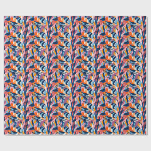 Papier Cadeau Formes Abstraites Modernes Vibrantes Motif