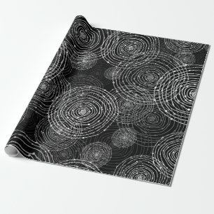 Papier Cadeau formes arrondies en noir et blanc