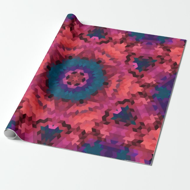 Papier Cadeau formes arrondies mandala kaléidoscope Abstraites (Déroulé)