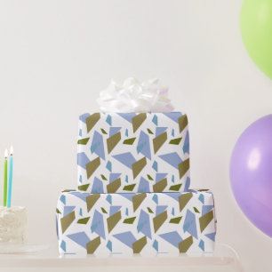 Papier Cadeau Formes géométriques bleu vert Motif sans couture