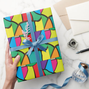 Papier Cadeau Formes géométriques colorées
