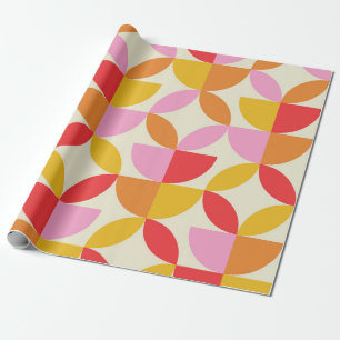Papier Cadeau Formes géométriques colorées du milieu du siècle 