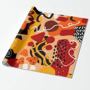 Papier Cadeau Formes géométriques de dessin à la main Abstraites