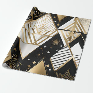 Papier Cadeau formes géométriques de noël enveloppant papier