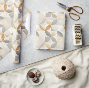 Papier Cadeau Formes géométriques métalliques Motif moderne