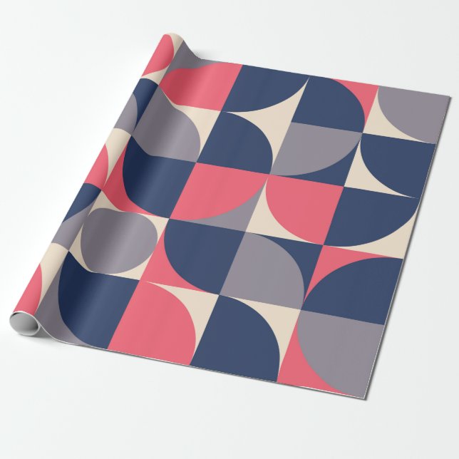 Papier Cadeau Formes modernes et motif géométrique transparent e (Déroulé)