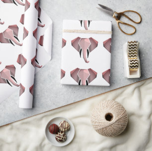 Papier Cadeau Formes simples Géométrie Tête d'éléphant