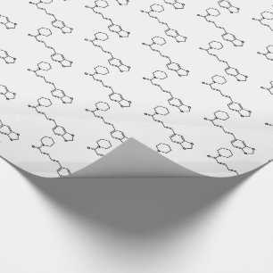 Papier Cadeau Formule chimique moléculaire de la pipérine noir