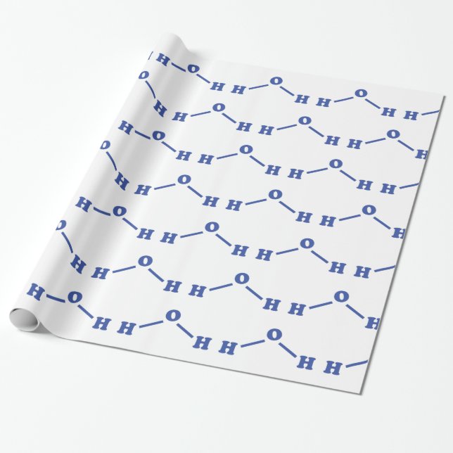 Papier Cadeau Formule chimique moléculaire de l'eau (Déroulé)