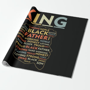 Papier Cadeau Fort Roi Noir Afro-Africain Afro-Américain Naturel