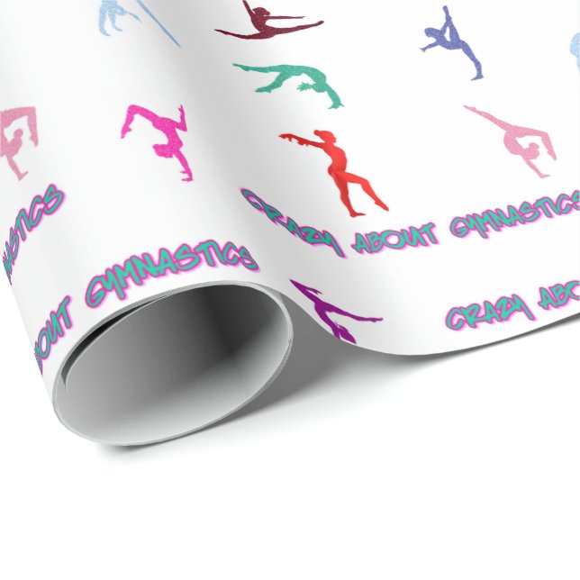 Papier Cadeau Fou de la gymnastique (Coin rond)