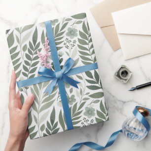Papier Cadeau Fougères de sauge et de menthe en fleurs