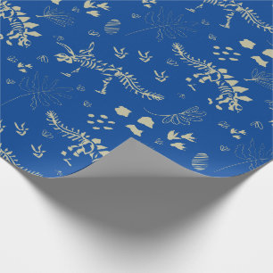 Papier Cadeau Fouille de fossiles Dinosaure Bleu et beige