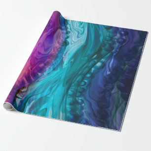 Papier Cadeau Foule de marbre bleu violet