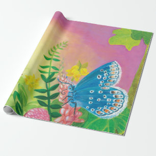 Papier Cadeau Fourmi, escargot et papillon bleu de Chapman