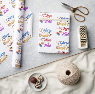 Papier Cadeau Fournitures pour infirmières inspirent l'amour gué