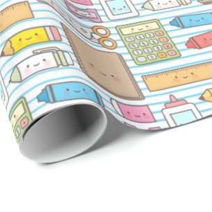 Papier Cadeau Fournitures Scolaires Mignonnes Pour Filles