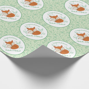 Papier Cadeau Fox Baby shower Animaux boisés