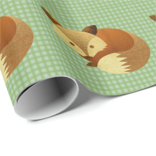 Papier Cadeau Fox mignon d'automne