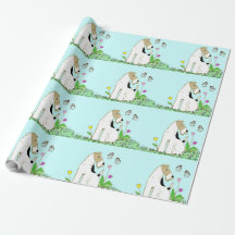 Fox Terrier et papillon de fil