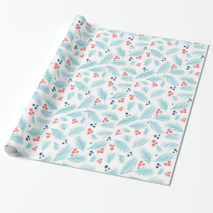 Papier Cadeau Foyer de vacances et motif de baies