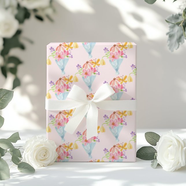 Papier Cadeau Fraîchement sortie du marché Aquarelle Bleu Fantai (Créateur téléchargé)