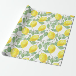 PAPIER CADEAU "FRAIS COMME CITRONS "