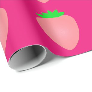 Papier Cadeau Fraise Baby shower Filles Anniversaire rose été